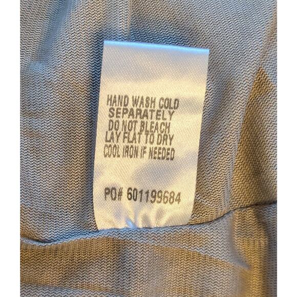 The Pyramid Collection Tunic Top Large Gray Lace Patchwork Boho Ruffled Flowy - Picture 12 of 12